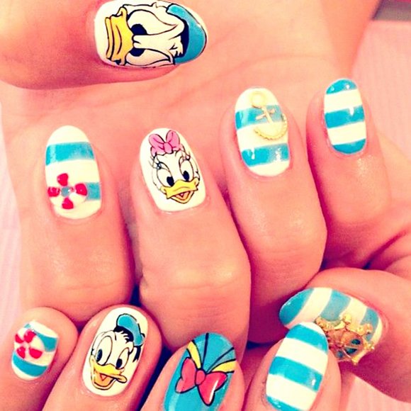 DISNEY (Daisy & Donald Duck) Fingernail Stickers Manicure Decals - Picture 9 of 9